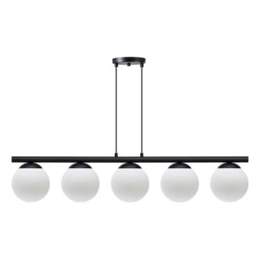 Imagem de Pendente Luminalux Vegas Jabuticaba 5 Globos 150mm Casa luxo, Preto Gl