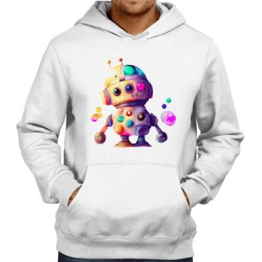 Imagem de Moletom Robô Colorido - Foca na Moda, Branco, GG