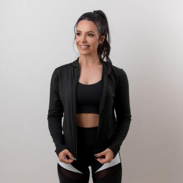 Imagem de Jaqueta fitness preta branca rosa para ciclista - urbativa fitness, Pr