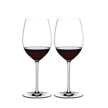Imagem de Kit 2 Taças Vinho Riedel Fatto a Mano Merlot Haste Colorida, Branco
