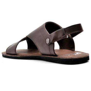 Imagem de Sandália Chinelo Masculino Âncora Couro Legitimo Linha Conforto Reta O