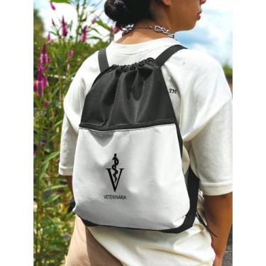 Imagem de Mochila Saco Nylon VETERINARIA Academia Esportiva Gym Bag Fitness Unis