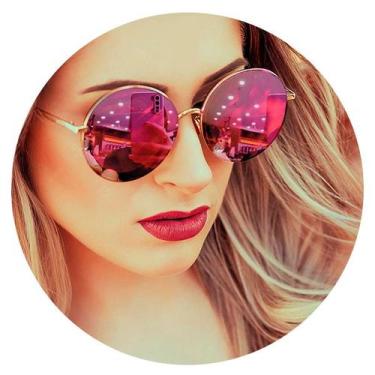 Imagem de Óculos Sol Feminino Lente Rosa Blogueira Espelhado - anjo da mamãe