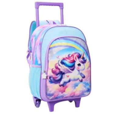 Imagem de Mochila Escolar Pônei Rodinhas 2 Em 1 Infantil Lilás Tam G