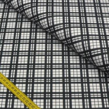 Imagem de Feltro Santa Fé Estampado - Coleção P&B: Xadrez Grid (0,50x1,40) - Fel