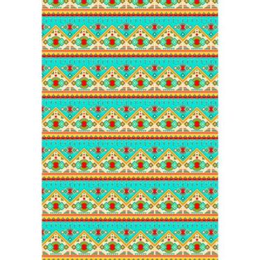 Imagem de Tecido Estampado para Patchwork - África : Geométrico Azul (0,50x1,40)
