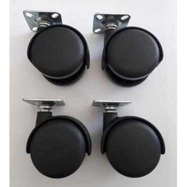 Imagem de Rodizio para móveis roda de nylon placa 38x38 mm kit s90 c mf até 120 