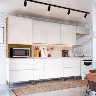 Imagem de Cozinha Completa Art 12 Portas 4 Gavetas Freijó/ártico/Soft - Kits Paraná