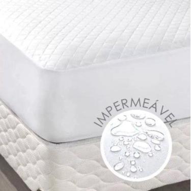 Imagem de Capa de Colchão Impermeável Matelado Casal King Size Branco - CasaHome
