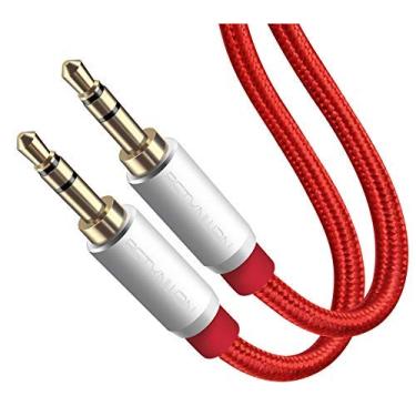 Imagem de Cabo auxiliar de 9 metros, cabo de áudio Bstxnwen de 3,5 mm, cabo AUX trançado de nylon de 3,5 mm, cabo de áudio estéreo macho para macho, compatível com iPhones, tablets Fire HD, fones de ouvido Sony/Beats estéreos para casa/carro e mais