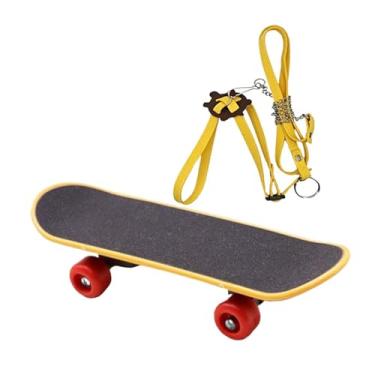 Imagem de Baoblaze 2x mini tartaruga skate brinquedo de treinamento com arnês portátil tartarugas acessórios diversão tartaruga skate rápido para réptil
