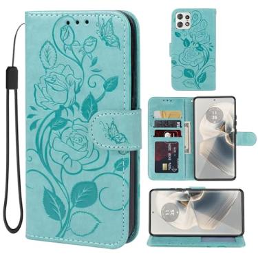 Imagem de Vavies Capa para Motorola Edge 50 Pro, capa carteira Motorola Edge 50, capa de couro floral com suporte para cartão de crédito para Motorola Edge 50 Pro 5G verde