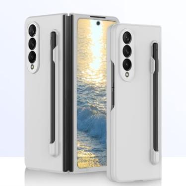 Imagem de HOULEE Capa para Samsung Galaxy Z Fold 4 com S Pen Skin Friendly Z Fold 4 Capa de telefone com suporte de caneta dobrável à prova de choque capa protetora completa PC sem fio para Galaxy Z Fold 4 -