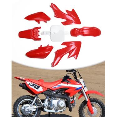 Imagem de NACORE Kit de para-lama de carenagem de plástico XR/CRF 50 para SDG SSR e mais Dirt Pit Bike, vermelho