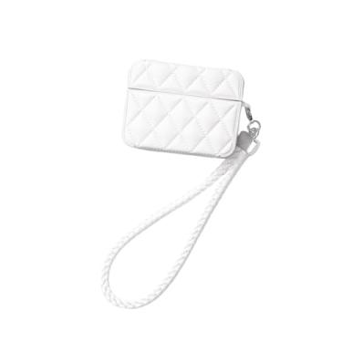 Imagem de Capa de fone de ouvido para AirPods 4, elegante capa de silicone macio, capa protetora para AirPods 4, capa protetora para fones de ouvido + cordão branco