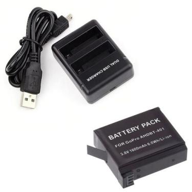 Imagem de Kit Bateria + Carregador Duplo para GoPro Hero 4 - ProAventura