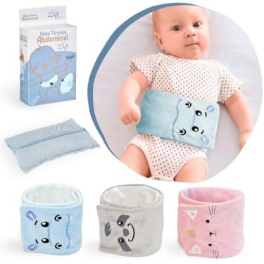 Imagem de Bolsa Termica Faixa De Sementes Ervas Para Bebe Colica Gases Dor de Barriga (Azul)
