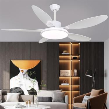 Imagem de Nórdico Moderno LED Ventilador Luz Moda Luxo Sala De Estar Restaurante Quarto Estudo Hotel Villa Ventilador De Teto Luz Remota Ventilador Elétrico (Estilo 28)