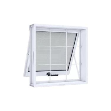 Imagem de Janela Maxim- Ar Em Aço Com Grade Quadriculada 60x60 R120- Evidence - Branco - Branco