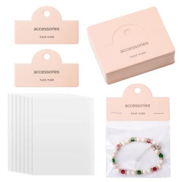 Imagem de Bestewelry Pacote de joias com 100 unidades, 93 x 3,14 polegadas, transparente, OPP, sacos de celofane, embalagem de joias, sacos de exibição com papel impresso em palavras, cartões dobráveis para