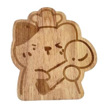 Imagem de IEUDNS Chopping Board Serving Bandejas de queijo Blocks Blocos de pizza Bandejas de madeira tábua de madeira para servir frutas de carne vegetais, Forma de