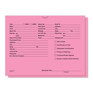 Imagem de Jaquetas impressas para veículos 9 x 12 100 concessionárias embaladas por encolhimento lote de carro automotivo (rosa)