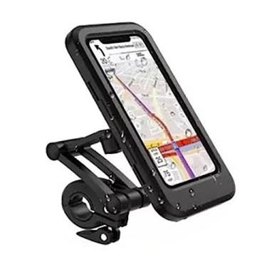 Imagem de Suporte de Telefone de Motocicleta, Tela Sensível à Prova de Splash TPU Touch Screen 360 Graus Rotation Bike Navigation Mount para a Maioria das Moto e Alças de Bicicleta, Filme