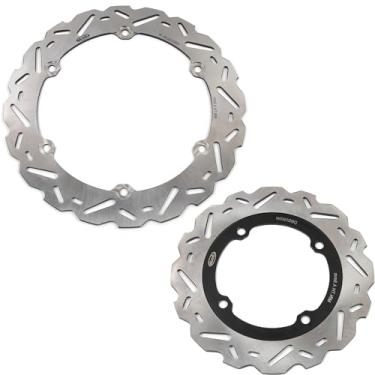 Imagem de Discos de freio dianteiros traseiros rotores para Honda CB500F CBR500R 2013-2021, CB500X 2013-2018, acessórios de substituição de motocicleta prata