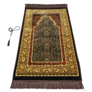 Imagem de FIRASET Tapete de oração muçulmano, tapete de oração islâmico fino de pelúcia macia, Janamaz, Sajada, tapete de oração, presente islâmico, tapete de oração turco portátil dobrável para homens e