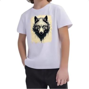 Imagem de Camiseta Infantil Lobo face pintura em papiro - Alearts, 10