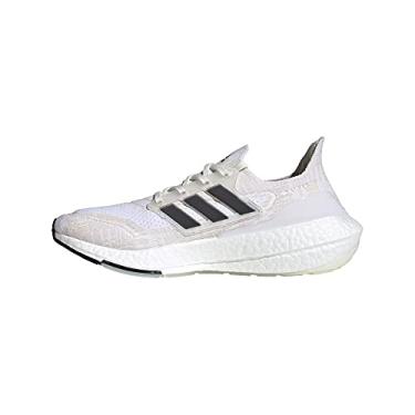 Imagem de adidas Tênis de corrida masculino Ultraboost 21, Não tingido/preto/flash noturno, 8.5
