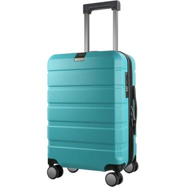 Imagem de Mala de mão KROSER rígida expansível com rodinhas giratórias e cadeado TSA embutido, durável, 50,8 cm, Lago azul, 20 inch