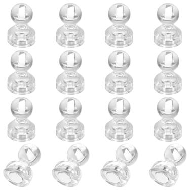 Imagem de PATIKIL 16 pinos de ímãs, 0,7 x 0,5 ímãs fortes de geladeira quadro branco magnético tachinhas decorativas para geladeira Locker calendário escritório, branco