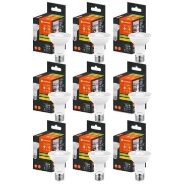Imagem de Kit 9 Lâmpada led par20 dimerizavel 127v 5.5w 2700k branco quente 525l