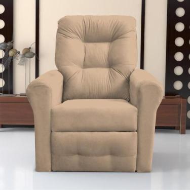 Imagem de Poltrona Reclinável para Descanso Guaíra Suede Bege - CasaH