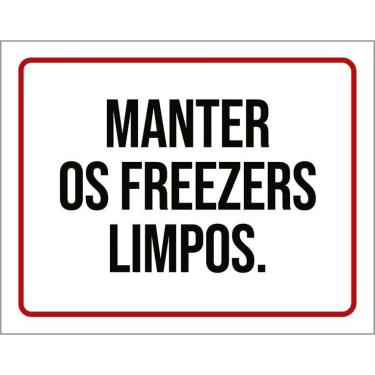 Imagem de Placa De Sinalização - Higiene Manter Freezers Limpos 27X35