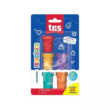Imagem de Carimbo Pedagógico Kit 5 Unidades Tris Autotintado