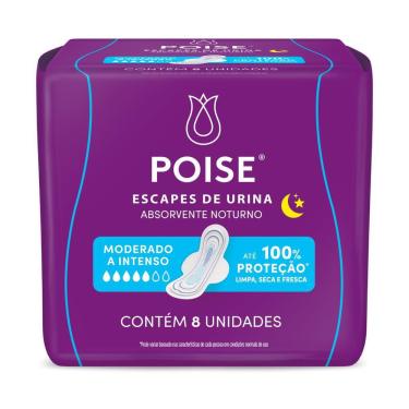 Imagem de Absorvente Noturno Moderado ao Intenso 8 Unidades POISE