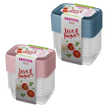 Imagem de Conjunto De Potes Plástico Sanremo 280ml Leve 16 E Pague 14