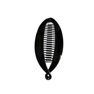 Imagem de 2 Presilhas de cabelo estilo banana feminina com pente Preta - Genéric