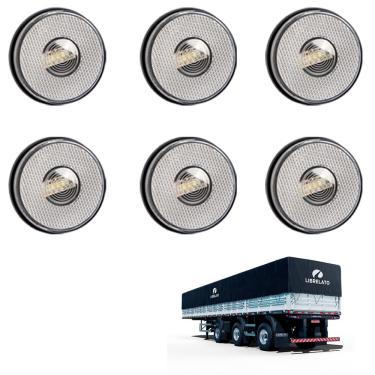 Imagem de 6 Lanterna Lateral Librelato LED Cristal 85mm Saída Conector