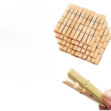 Imagem de Conjunto De Prendedores De Roupa Prendedor De Roupa De Madeira(60 unidades)