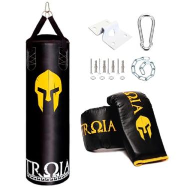 Imagem de TROIA SPORT, SACO DE PANCADA PROFISSIONAL + LUVA + SUPORTE (120)