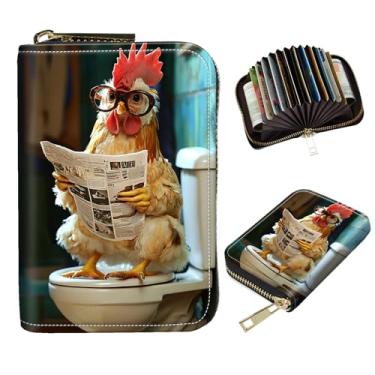 Imagem de DIGTIALL Porta-cartão de crédito para mulheres com zíper pequena carteira de couro PU com bloqueio de RFID, carteira organizadora de cartões, carteiras sanfonadas, presente para mulheres ou homens