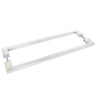 Imagem de Puxador De Porta Duplo Em Aço Inox 40cm Modelo Soft - DECORPLACE, Poli