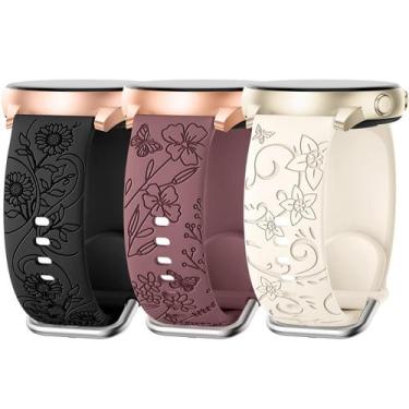 Imagem de Pulseiras de relógio SuperNana Flower Gravadas para Samsung Galaxy