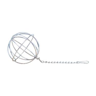 Imagem de WeiLaiKeQi Alimentador de bola de feno de grama de 8cm de para hamster de com gancho pendurado aço inoxidável