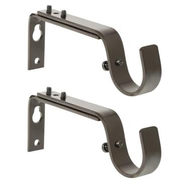 Imagem de Suportes de varão de cortina ajustáveis, 2 peças de suportes de haste premium para parede, suporte de varão de cortina, suportes de varão de cortina de ferragens para varão de cortina de janela para