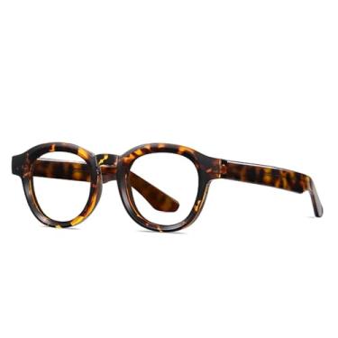 Imagem de Óculos de sol de luxo femininos ovais fashion transparentes anti luz azul masculino punk uv400 (leopardo transparente)