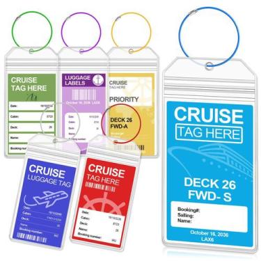 Imagem de Porta-etiquetas de bagagem de cruzeiro Oicumic Cruise, pacote com 6, i